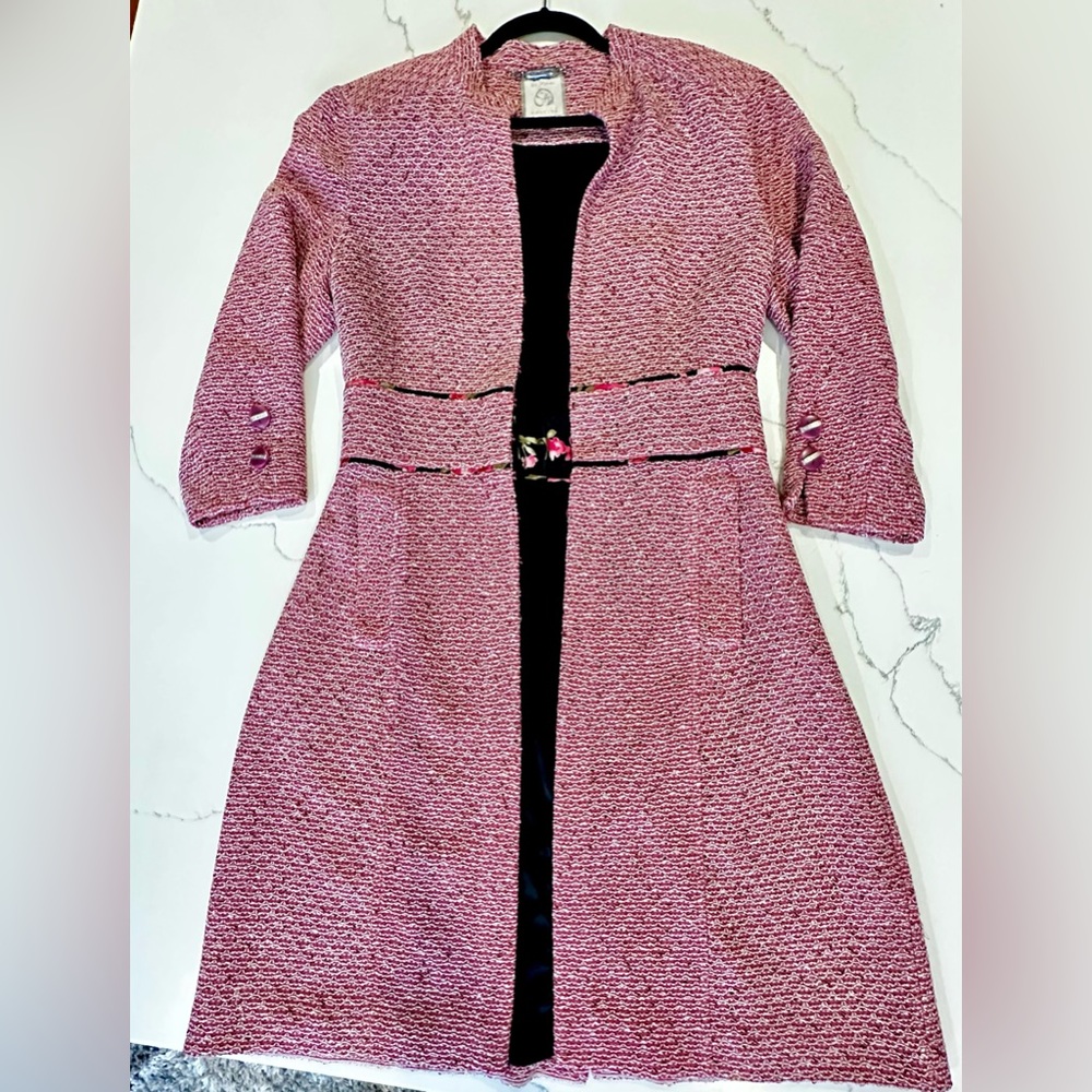 St John Couture pink tweed jacket with pink enamel buttons
